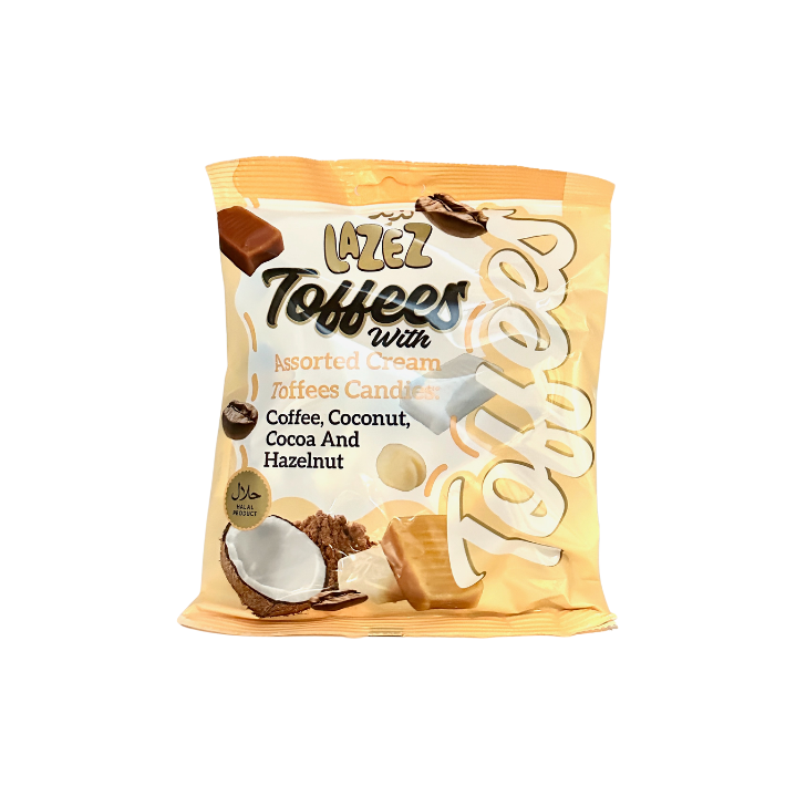 LAZEZ Toffees-Bonbons mit Kaffee, Kokosnuss, Kakao und Haselnuss 175g - Otlob