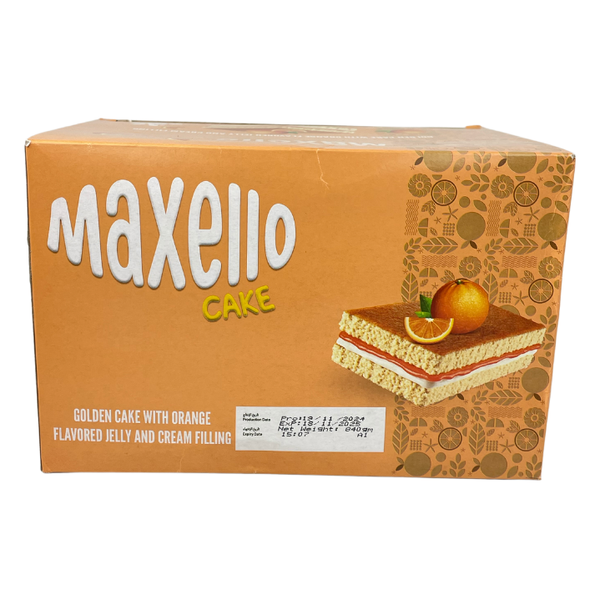 Maxello Golden cake filled with orange jelly and cream 24 pieces