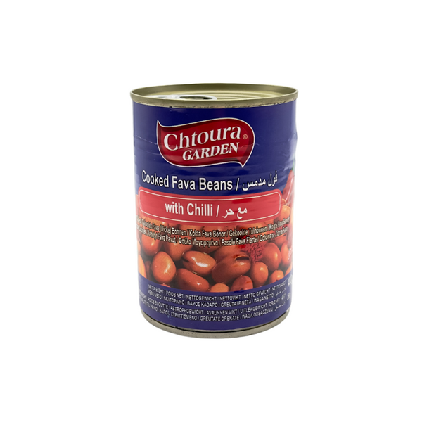 Chtoura GARDEN Gekochte Fava (dicke) Bohnen mit Chili 400g - Otlob