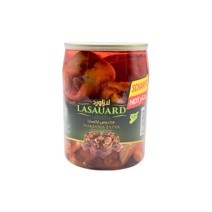 LASAUARD Makdous Extra (gefüllte Auberginen ) Scharf 700g - Otlob